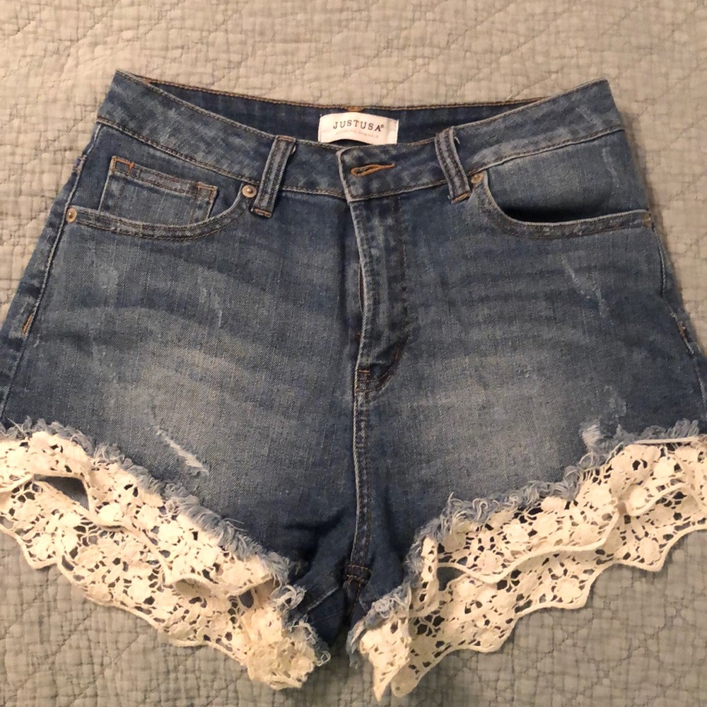 Stretchy jean shorts